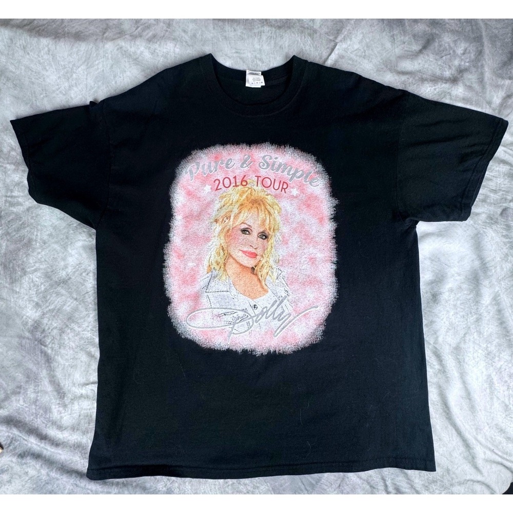 Dolly Parton Pure & Simple 2016 Tour T-Shirt Black XL Concert Country Music Tee